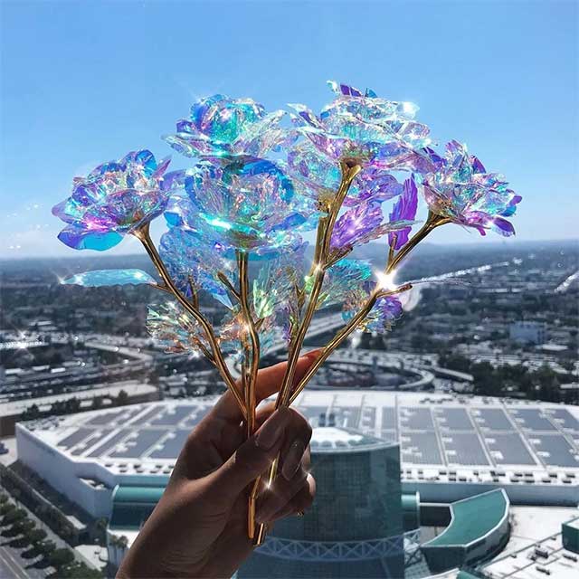 Gadgets d'Eve VALROSE™ : Rose Galaxie Colorée avec Amour